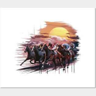 horse racing Posters and Art